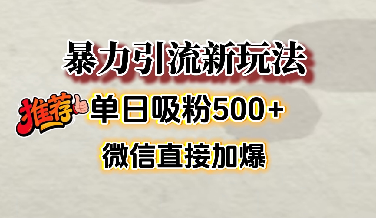 微信加爆的引流超级方法，单日吸粉500➕-小白搞钱