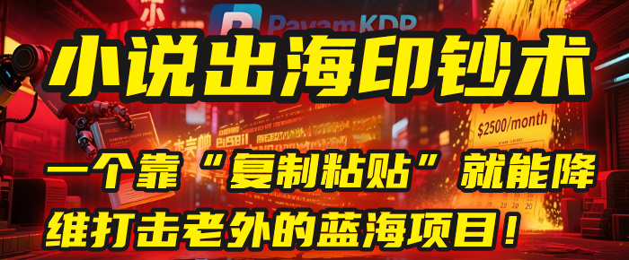 小说出海印钞术：一个靠“复制粘贴”就能降维打击老外的蓝海项目！-小白搞钱
