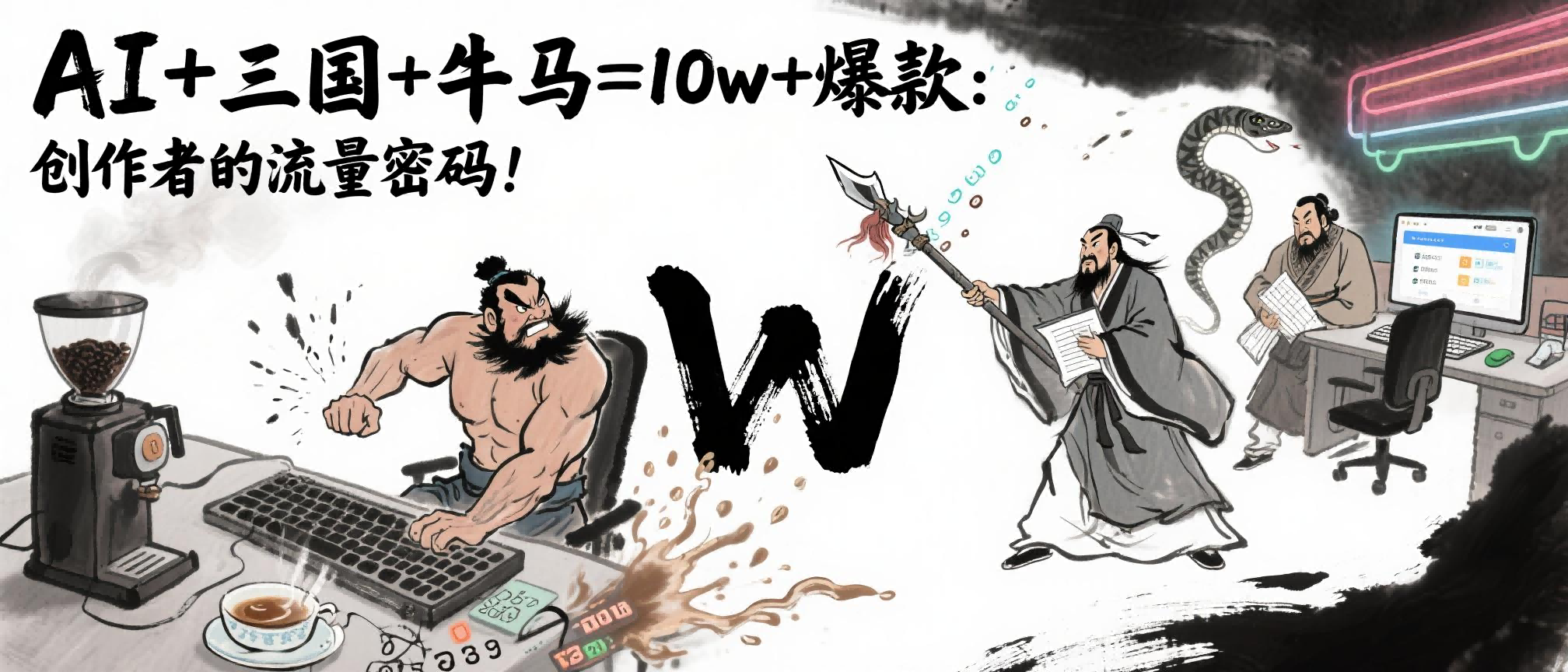 AI+三国+牛马=10w+爆款：创作者的流量密码！-小白搞钱