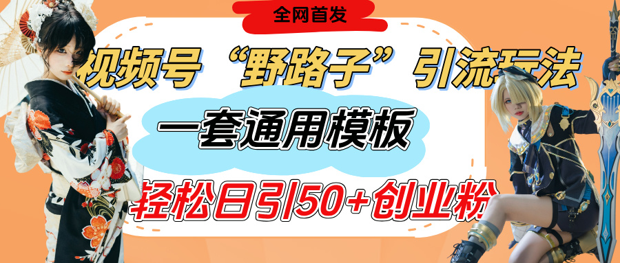 视频号“野路子”玩法，评论区疯狂截流，一套模板单日单号引流50+创业粉-小白搞钱