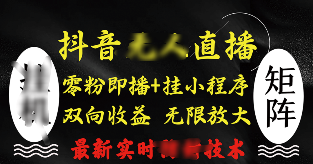 抖音无人直播最新独家玩法，小雪花+撸音浪双向收益，可矩阵放大-小白搞钱
