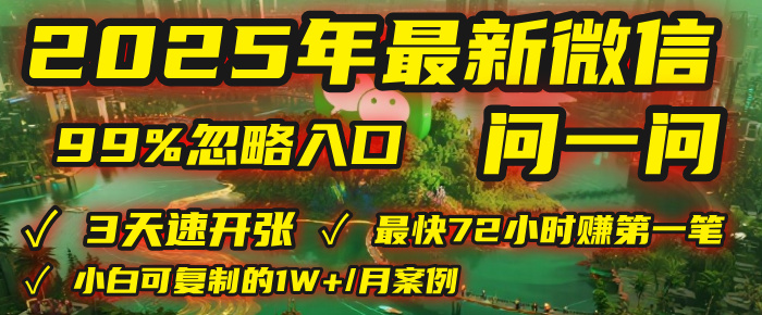 2025年，被99%的人忽视的微信问一问：每天写300字，最快3天就能“开张”赚到第一笔钱，有人已稳定月入1W+！-小白搞钱