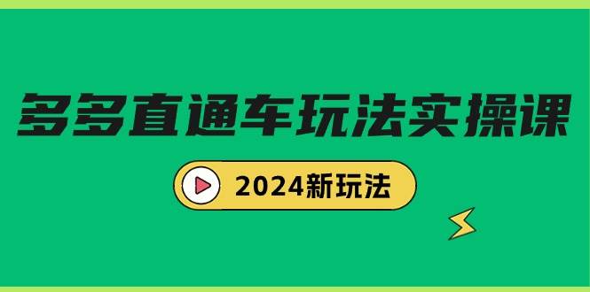 多多直通车玩法实战课，2024新玩法（7节课）-小白搞钱