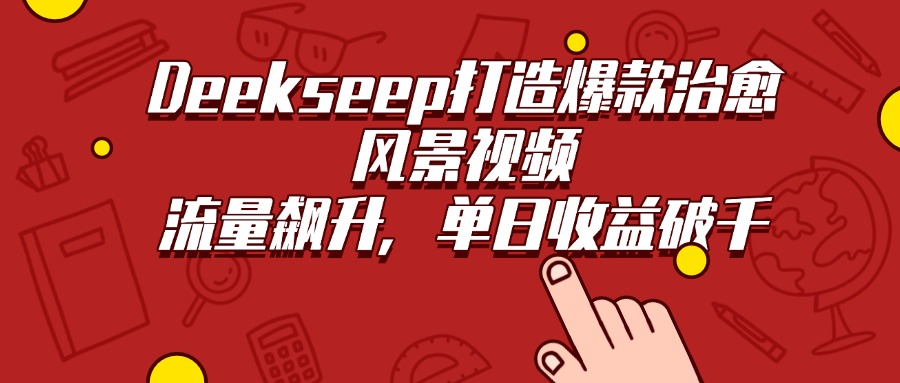 Deekseep打造爆款治愈风景视频，流量飙升，单日收益破千-小白搞钱