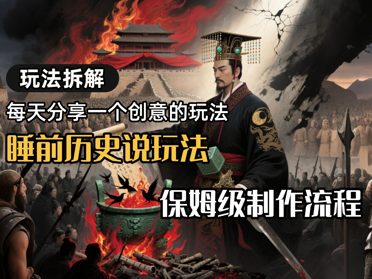 13条作品涨粉24.5万，全流程拆解睡前历史说，保姆级教程-小白搞钱