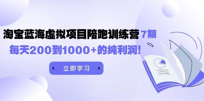 黄岛主《淘宝蓝海虚拟项目陪跑训练营7期》每天200到1000+的纯利润-小白搞钱