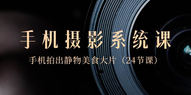 0基础-手机摄影系统课，手机拍出静物美食大片（24节课）-小白搞钱