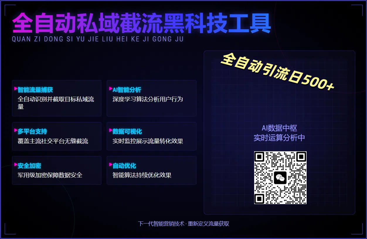 全自动私域截流黑科技工具——全自动引流日500+-小白搞钱