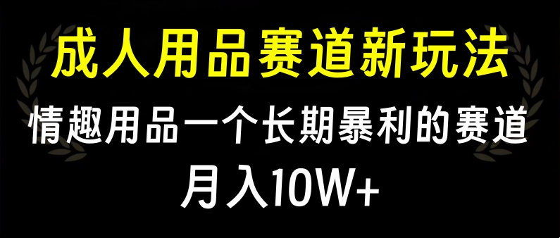 大人用品赛道新玩法，情趣用品一个长期暴利的赛道，月入10W+-小白搞钱