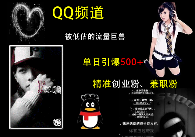 QQ频道，被低估的流量巨兽，单日引爆500+精准创业粉、兼职粉的引流秘籍-小白搞钱