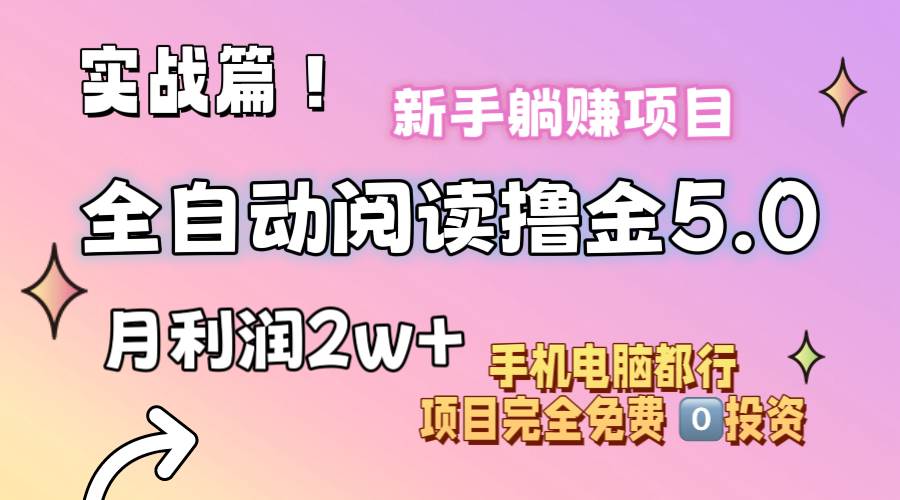 小说全自动阅读撸金5.0 操作简单 可批量操作 零门槛！小白无脑上手月入2w+-小白搞钱