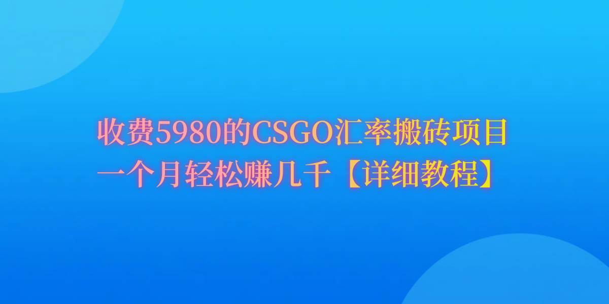 CSGO装备搬砖，月综合收益率高达60%，你也可以！-小白搞钱