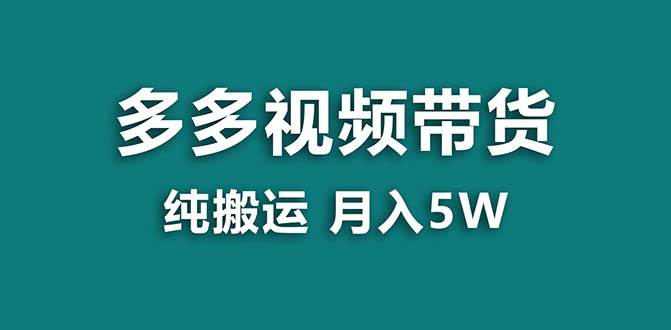 【蓝海项目】拼多多视频带货 纯搬运一个月搞了5w佣金，小白也能操作 送工具-小白搞钱