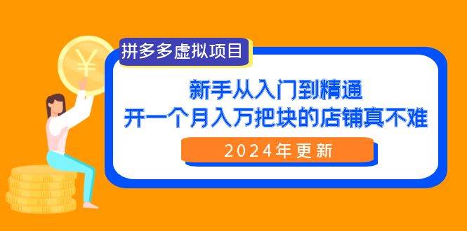 拼多多虚拟项目：入门到精通，开一个月入万把块的店铺 真不难（24年更新）-小白搞钱