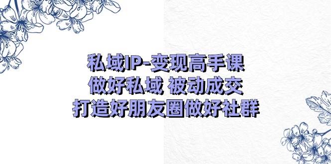 私域IP-变现高手课：做好私域 被动成交，打造好朋友圈做好社群（18节）-小白搞钱
