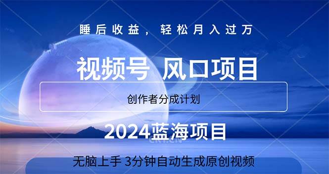 2024蓝海项目，3分钟自动生成视频，月入过万-小白搞钱