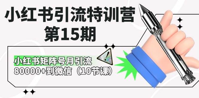 小红书引流特训营-第15期，小红书矩阵号月引流80000+到微信（10节课）-小白搞钱