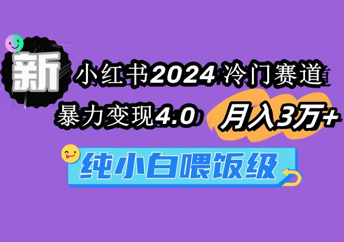 小红书2024冷门赛道 月入3万+ 暴力变现4.0 纯小白喂饭级-小白搞钱