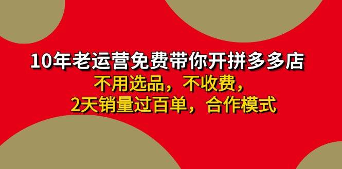 拼多多 最新合作开店日收4000+两天销量过百单，无学费、老运营代操作、…-小白搞钱