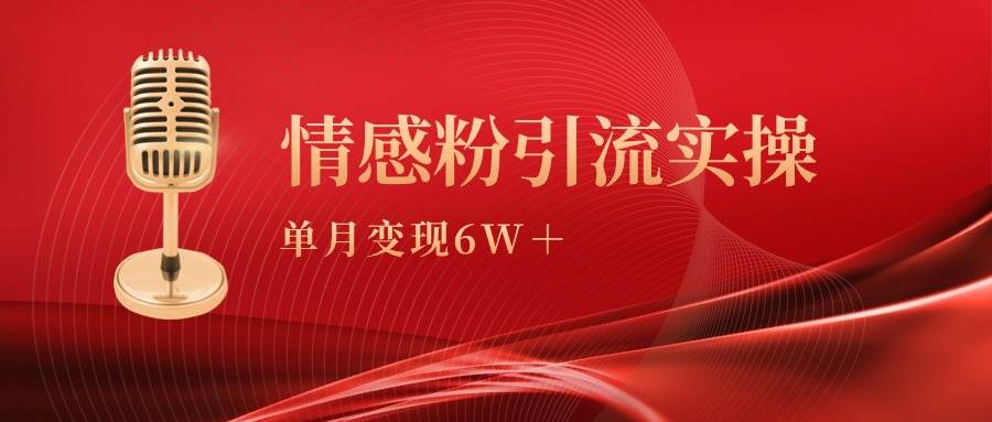 单月变现6w+，情感粉引流变现实操课-小白搞钱